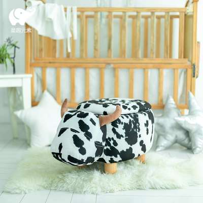 JX Living Room Furniture Seating Wooden Chair Animal Stool Deer Rabbit Cow Sheep Giraffe Animal Step Stool For Kids